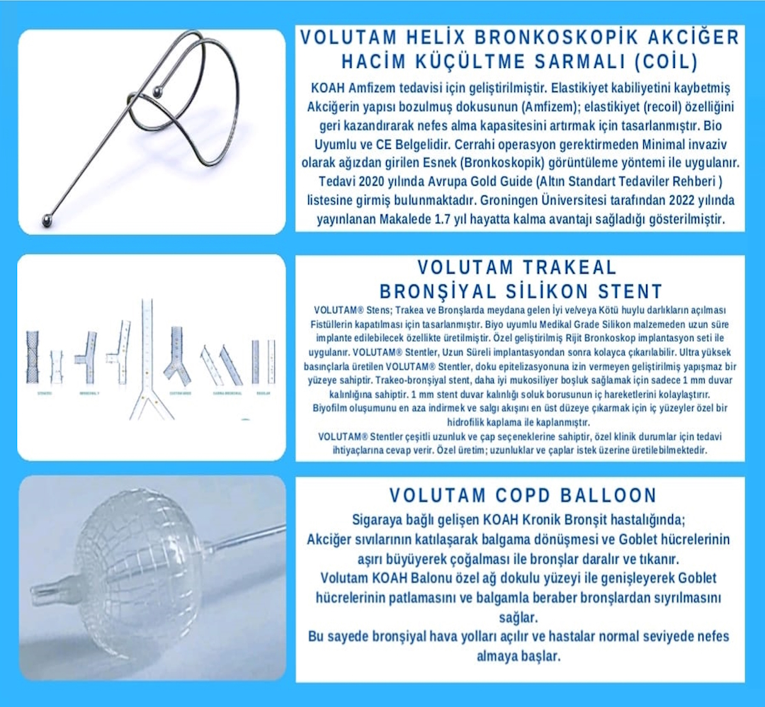 Endo Bronşiyel Coil Silikon Stent Koah Balonu